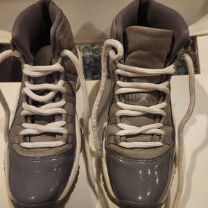 Gray and White High-Top Sneakers